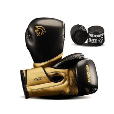 Imagem de Luva de Boxe e Muay Thai Elite Pretorian + 1 Par de Bangadens 3.5 Metr