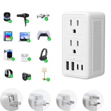 Imagem de Conversor de tensão Mapambo 220V para 110V 2000W com 2 USB C 2 USB A