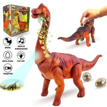 Imagem de Dinossauro Anda E Bota Ovo Som Luz E Movimento - Marrom - Amoria