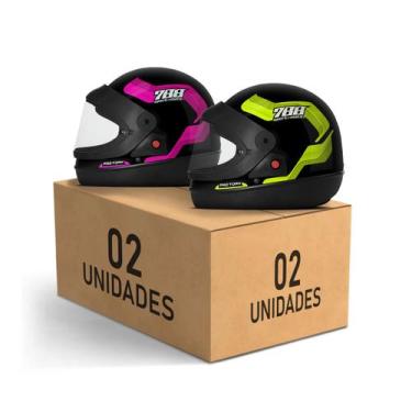 Imagem de Kit 2 Capacetes Sport Moto 788 Fechados Pro Tork Masculino Feminino Se