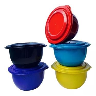 Imagem de Kit 35 Pote Coloridos Redondo 1l Plástico Bowl - Inspire Variedades