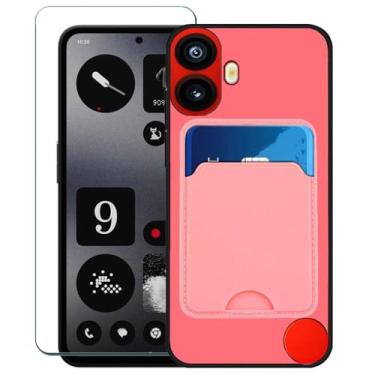 Imagem de Covthch Capa compatível com CMF Phone 1 com protetor de tela CMF Phone 1 Phone Case Nothing CMF Phone 1 2024 16.9 cm [capa carteira com suporte para cartão de crédito borracha de silicone fina fina] -