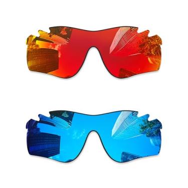 Imagem de Combine8 Lentes de reposição Ploarized para óculos de sol Oakley RadarLock Path Vented/RadarLock Path Vented Asian Fit (AF) OO9206 - vermelho fogo + azul gelo
