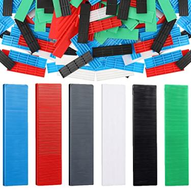 Imagem de LEIFIDE 300 Peças de Calços Planos de Plástico Calços de Plástico de Telha Estrutural para Nivelamento, 3/64, 5/64, 1/8, 5/32, 13/64, 15/64 Polegadas, Verde, Preto, Branco, Cinza, Azul, Vermelho