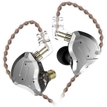 Imagem de KZ ZS10 Pro intra-auricular com fio, fones de ouvido KZ 4BA+1DD 5 drivers de metal com placa frontal de aço inoxidável, cabo destacável de 2 pinos (preto, sem microfone)