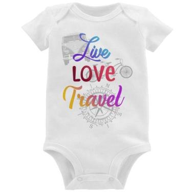 Imagem de Body Bebê Live Love Travel - Foca na Moda, Branco, GG
