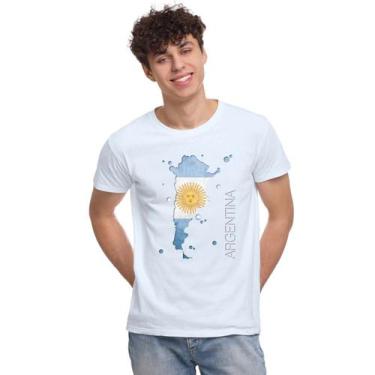 Imagem de Camiseta Argentina Mapa Camisa Personalizada Blusa Adulto Algodão com 