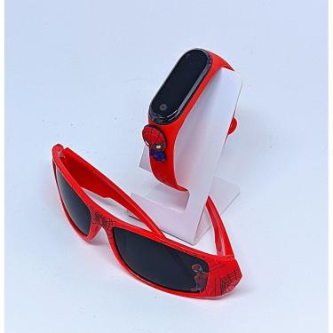 Imagem de Kit Relógio de Pulso Digital Led Band Touch Meninos Bracelete esporte 3D Homem aranha +...