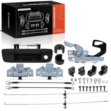 Imagem de A-Premium Kit de reconstrução de ferragens de porta traseira de 32 peças com parafusos compatíveis com Dodge Ram 1500 2009, cabo de metal para porta traseira, cabos de suporte de porta traseira, bucha