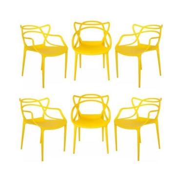 Imagem de Kit 6 Cadeira Allegra Amarela Sala de jantar, Cozinha e Restaurante  -