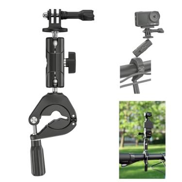 Imagem de CAPART Suporte de guidão de bicicleta para câmera de ação 360, para DJI OSMO Action 3 4 5 Pro Pocket 3 2 GoPro Max Hero 13 12 11 10 9 8 Insta360 X3 X4 Ace Pro, junta esférica giratória 360° braçadeira