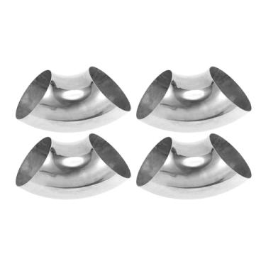 Imagem de Motoforti 4 peças 90 graus mandril curva cotovelo carro modificado tubo de escape tubulação 12.7 cm espessura OD 2mm/14GA 127x299x2.0mm 304 tom prata aço inoxidável 304