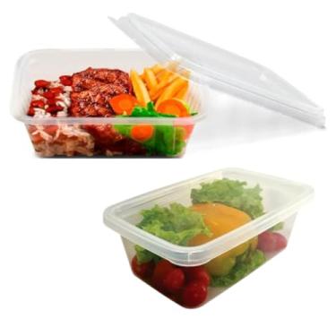 Imagem de Jogo De 10 Potes 500 ML Transparente Marmita Fit Bpa Free - Utilidades