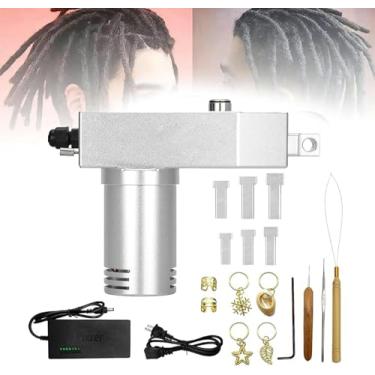 Imagem de Máquina de dreadlock portátil, máquina elétrica de dreadlocks, máquina de trança de crochê dreadlock, kit de ferramentas de dreadlocks com 6 cabeças, faça você mesmo seu próprio estilo de cabelo