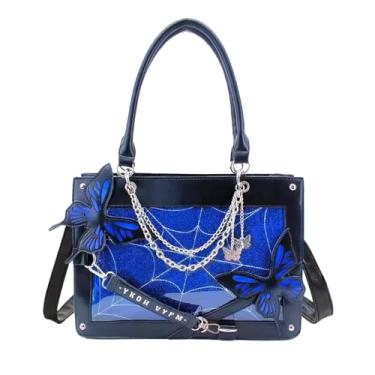 Imagem de Butterfly Ita Bag Y2k Bolsa de ombro feminina bolsa tiracolo, Azul, 13.8 x 4.1 x 9.8 inches