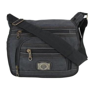 Imagem de Bolsa Transversal Pasta Tirarcolo Ombro Em Lona Multiúso Masculina Fem