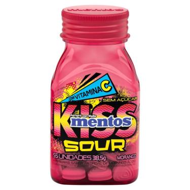 Imagem de Pastilha Mentos Kiss Sour Morango 38,5g