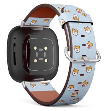Imagem de Pulseira de relógio inteligente compatível com Samsung Galaxy Watch 6/Classic, Galaxy Watch 5/PRO, Galaxy Watch 4 Classic, pulseira de couro (Shiba Corgi Bulldog Poodle Pomeranian)