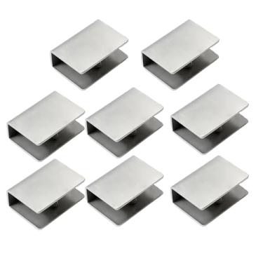 Imagem de ZAXPHUMAX Suporte de clipe de vidro de aço inoxidável 304, grampos de vidro resistentes para tampo de mesa, porta de chuveiro, prateleira, fácil instalação com parafusos e almofadas de borracha, (8