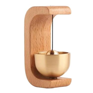 Imagem de Campainha magnética de porta, campainha de lojista para abertura de porta, campainha decorativa de madeira, campainha de latão, campainha magnética para entrada de porta, geladeira, restaurante, casa