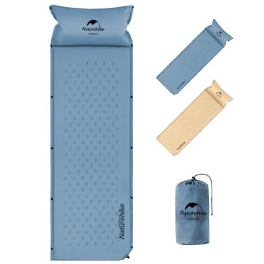 Imagem de Naturehike Almofada de dormir autoinflável, almofada de acampamento ultraleve de espuma viscoelástica com travesseiro, enchimento rápido, almofada de dormir para acampamento, caminhada com bolsa de