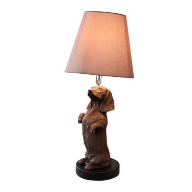 Imagem de YANIC Luminária Para Quarto, Mesa De Cabeceira, Abajures Clássicos, Luminárias Para Mesas De Cabeceira, Abajur Com Interruptor Basculante Em Formato De Estátua De Cachorro Com Ângulo Ajustável, Bas