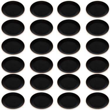 Imagem de Conjunto 24 Pratos Rasos 21,5cm Sushi Sashimi Melamina Preto Fosco Servir Restaurantes