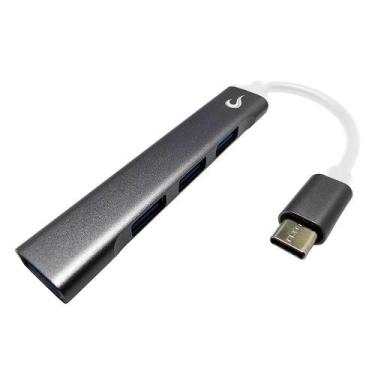 Imagem de HUB Rise Mode 02 USB-C 3.0, para 3x USB 2.0 e 1x USB 3.0, Cinza - RM-H