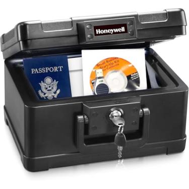 Imagem de Honeywell Safes & Door Locks Seguro - Cofre pequeno para casa - Cofre à prova de fogo comporta envelopes nº 10, flash USB - Plástico ABS forte - documento, seguro para dinheiro com sistema de bloqueio