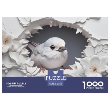 Imagem de Quebra-cabeça de pássaros adultos divertido 1000 peças brinquedo animal 3D jogo intelectual brinquedo alívio de estresse decoração de casa jogo educativo relaxamento e inteligência 1000 peças (75 x 50