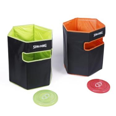 Imagem de Spalding - Conjunto de jogo de arremesso de disco, inclui 2 latas de alvo dobráveis e 2 discos, jogo ao ar livre de fácil configuração para todas as idades, adequado para viagens para quintal, praia