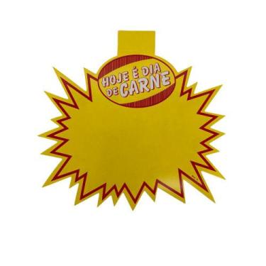 Imagem de Cartaz de Oferta Splash Dia De Carne para Açougue 21,5x21,5cm Papel Du