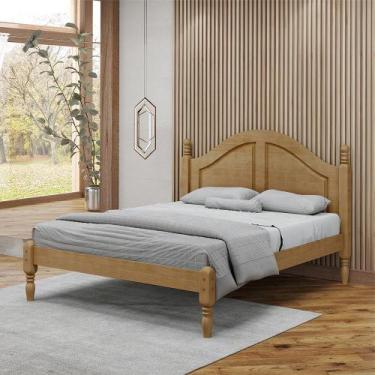 Imagem de Cama de Casal Pés Torneados Queen Size Madeira Maciça Naipe Freijó - G