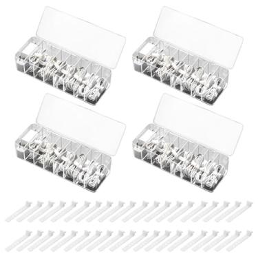 Imagem de 4 organizadores de cabos com 40 peças de braçadeiras, caixa de armazenamento de cabos de plástico com tampa transparente, caixa de cabos eletrônicos para suprimentos de escritório em casa, acessórios