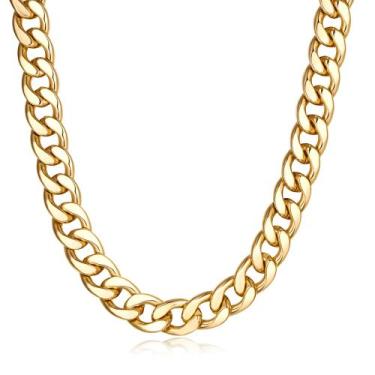 Imagem de Colar de corrente VEDAIM banhado a ouro 14K Miami Cuban Link masculino