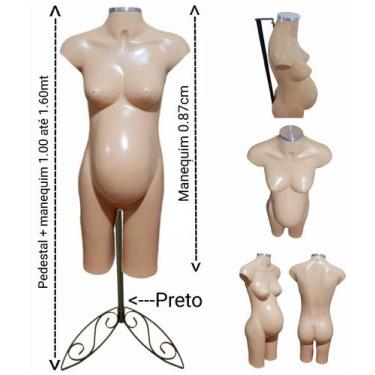 Imagem de Manequim feminino adulto (meio corpo gravida N.38) bege com tampa prat