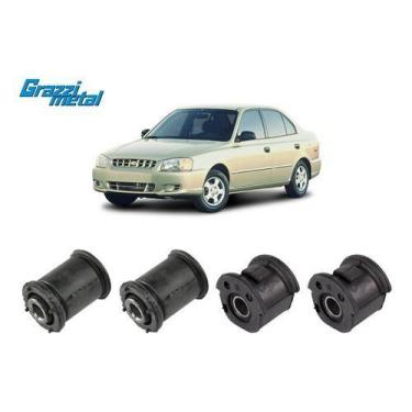 Imagem de Kit 4 Bucha Bandeja Balança Dianteira Hyundai Accent 95/05 - Grazzimet