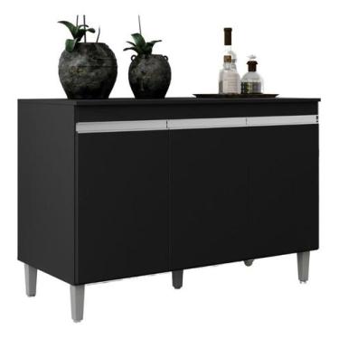 Imagem de Balcão Multiuso Gabinete Manu 120cm 3 Portas C/tampo - Ajl Móveis, Pre