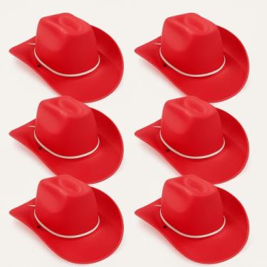 Imagem de Kit 6 Chapéu Cowboy em E.V.A - Festas e Fantasias, Vermelho