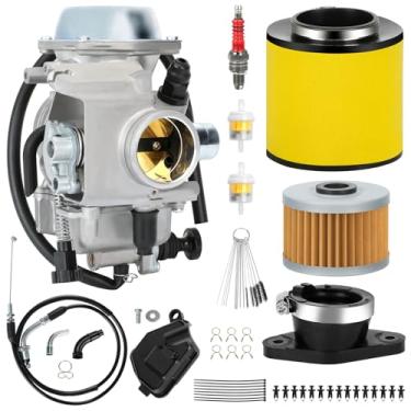 Imagem de EOPOAYI Kit de cabo de acelerador de carburador TRX350 compatível com 2000-2006 Rancher 350 TRX350FE 1993-2000 Fourtrax 300 TRX300 Foreman 400 450 TRX400FW 4 tempos ATV Quad 4 rodas peças de reposição