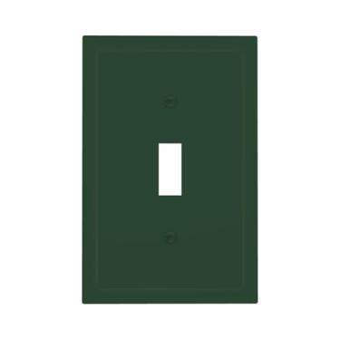 Imagem de LOLREAI Placa de proteção para interruptor de luz, verde escuro, 1 gangue, capa de placa de parede com interruptor único, capas decorativas para placa de interruptor, placa frontal elétrica para