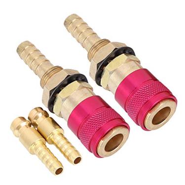 Imagem de Eacam Conector Rápido Tocha de Soldagem, 2pcs de 8 Mm de água e Adaptador de Gás, Conexão Rápida para Tocha de Soldagem Tig, Instalação Fácil para a Tocha do Soldador Mig Tig, Feita