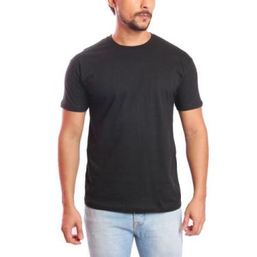 Imagem de Camiseta Masculina Lisa Algodão Qualidade - Basic Fashion, Preto, P