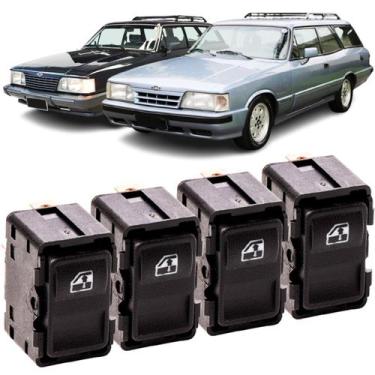 Imagem de Kit 4 Botões Do Vidro Eletrico Caravan 1985 a 1987 Kostal, Interruptor