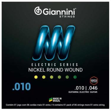 Imagem de Jogo De Cordas Giannini Guitarra Niquel 010 GEEGST10