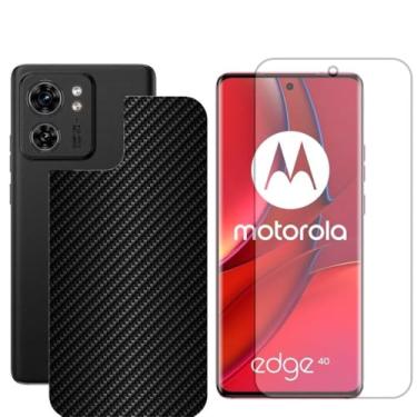 Imagem de Virtual Multi - Película Hidrogel + Adesivo Fibra de Carbono para Motorola Edge 40- Preta
