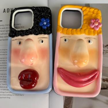 Imagem de Unitvbba Pacote com 2 capas de telefone Ugly Weirdo 3D de argila – pegadinha divertida de emoji, capa de argila ultraleve feita à mão, ajuste personalizado para qualquer modelo de telefone