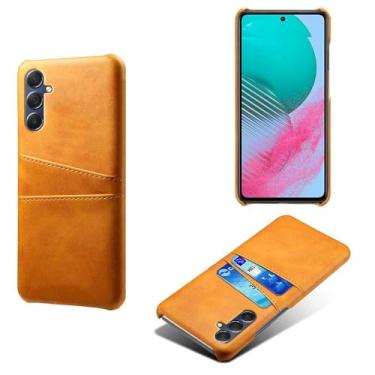 Imagem de Capa compatível com Samsung Galaxy M54 5G, capa de couro PU - Capa de telefone fina à prova de choque com 2 compartimentos para cartão, proteção anti-impressão digital e antiqueda, plástico sintético