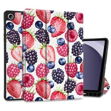 Imagem de MEEgoodo Capa para Samsung Galaxy Tab A9 Plus 27.9 cm 2023 com suporte para caneta S, capas para tablet inteligente A9+ com suporte de couro triplo + capa traseira de TPU macio + despertar/hibernar