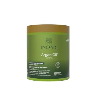 Imagem de Inoar, Argan Oil, Creme para Pentear Finalizador, Hidratação e Antifrizz, Óleo de Argan, Jojoba e Manteiga de Cacau, Para Todos os Tipos de Cabelos, 500g